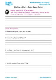 Worksheets for kids - starting-a-story-writing-the-beginning-of-a-story